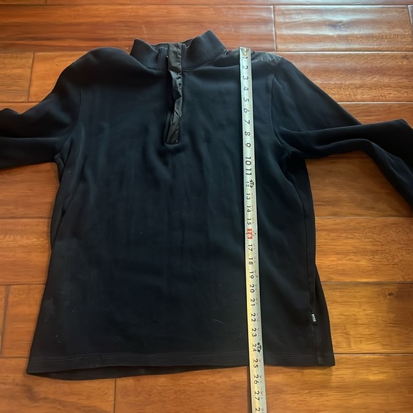 Hugo Boss Mens Large Regular Fit 1/4 Zip Pullover Sweatshirt Black - Picture 6 of 9